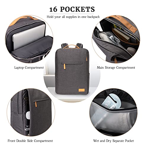 Hp hope Laptop Backpack for Women, 15.6 Inch Work Backpack with USB Port, Water Resistant Backpack for Travel, College, Commuter, Business2