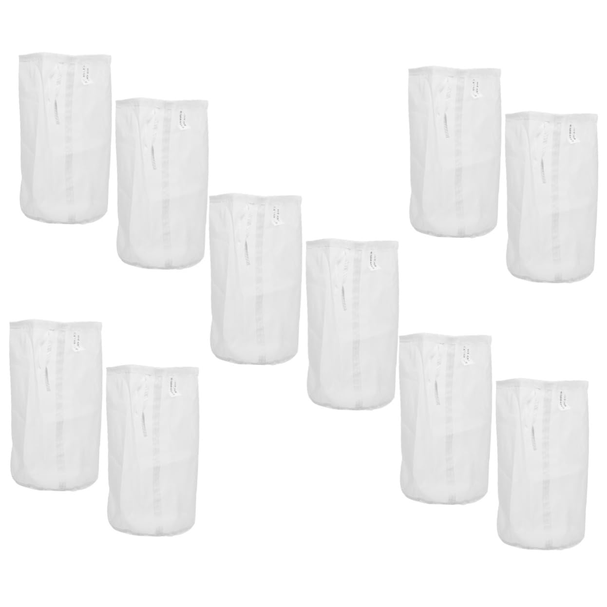 MOLUCKFU 10pcs Brew Bags for Wine Nut and Soybean Mesh Drawstring Filter Bags Reusable Easy to Clean for Brewing and Straining