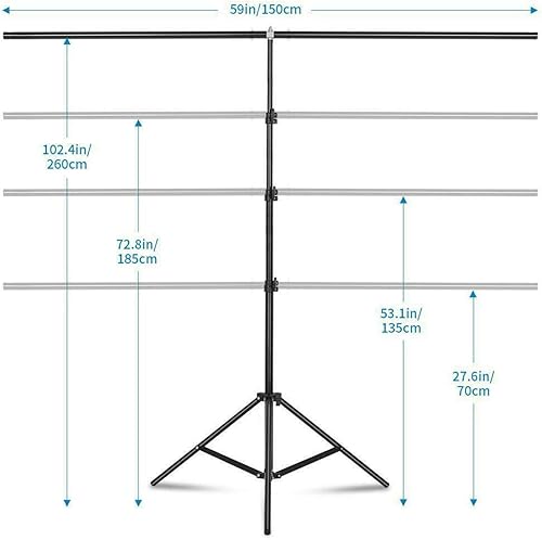 Miniatura 6 de Kit de fondo ajustable para fotografía de 6.5 pies con barra transversal