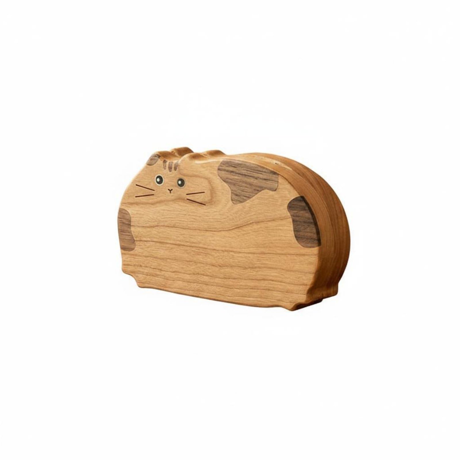 Schmuckkästchen Holz Katze Schmuckbox Schmuckdose Schmuckorganizer mit Samtgefütterten Einsätzen Und Haken zur Kettenordnung mit Zuverlässigem, Kirschholz