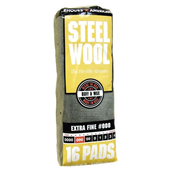 6-Pack of #000 Homax 106601-06 Rhodes American Steel Wool Pad Extra-Fine, 16-Pack