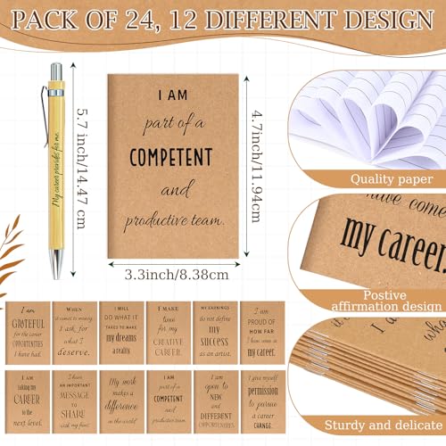 Image of Mooliwe 48 Pcs Positive Affirmation Gift Set Gratitude Notebooks with Pens Small Bags Motivational Encouragement Notepads Daily Affirmations Journal for Women Stress Relief Self Care (Career)