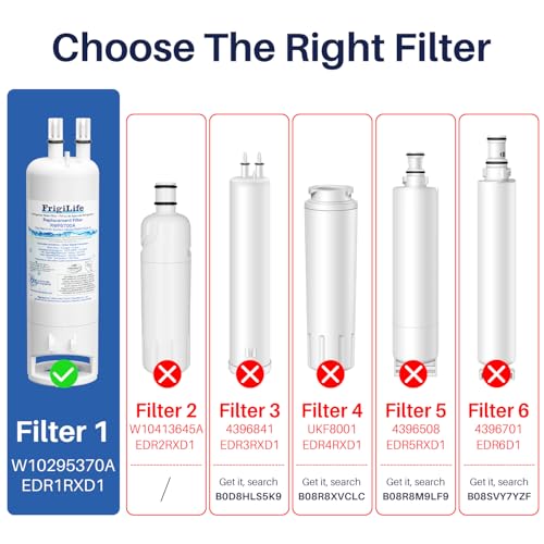 Image of W10295370A Refrigerator Water Filter Compatible with EDR1RXD1, Everydrop Filter 1, EDR1RXD1B, WHR1RXD1, KAD1RXD1, 46-9081, 46-9930, P5WB2L, P8RFWB2L, 1Pack