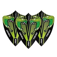 RED DRAGON Hardcore Peter Wright Snakebite Grün transparent Freestyle Dart-Flüge - 3 Sätze pro Packung (insgesamt 9 Dart-Flüge) – Ansicht 2