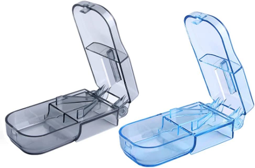 2pcs Pill Cutter Pill Splitter with Blade and Storage Compartment for Small or Large Pills Cut in Half Quarter for Tablet Vitamin Medicine-image-13