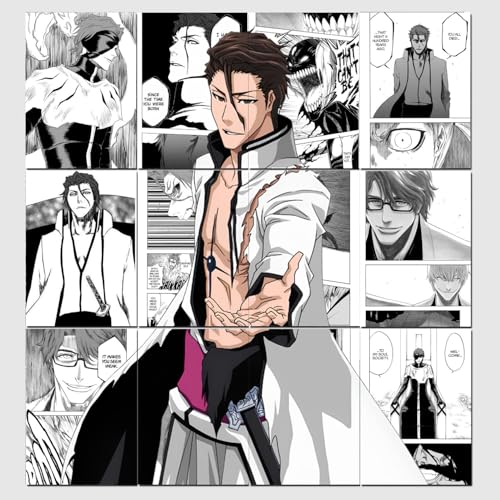 Image of Posternet Set of 12 Sosuke Aizen manga kit wall decor 300 GSM hard poster Bleach posters Paper Print (11.7 inch X 8.3 inch) Full size (33 inch X 23 inch, Packed)