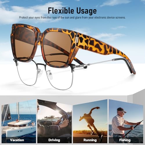Image of HAOLOTA Polarized Sunglasses for Men Women Designer Driving Glasses Lightweight UV400 Protection