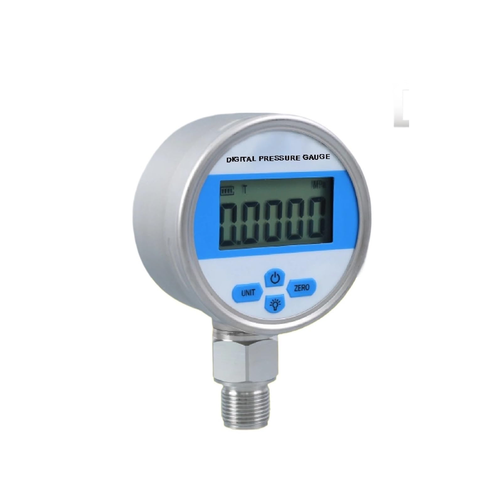 YB80A Digital Pressure Gauge Battery Powered Precision High Pressure Vacuum Manometer Stainless Steel LCD Display(G1-2,0-25MPA)