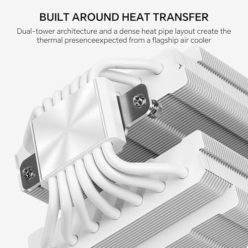 Image of Thermalright Phantom Spirit 120 Vision Snow CPU Cooler, 3.95-Inch IPS LCD Screen, 7 Heat Pipes, 120mm PWM Fan with LCP Blades, 160mm Dual Tower, for Intel LGA1851 /1700 and AMD AM5 /AM4 (White)