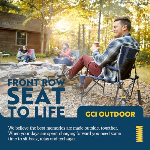Image of GCI Outdoor Freestyle Rocker Portable Folding Rocking Chair, Outdoor Camping Chair with Side Table