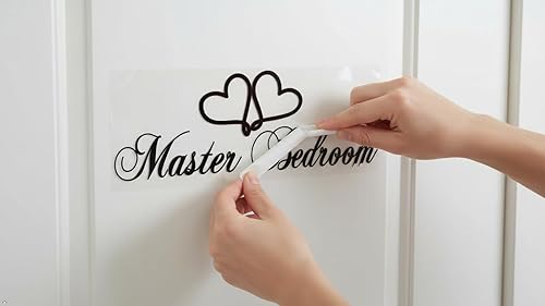 Miniatura 5 de Letrero para puerta de dormitorio principal, calcomanías de vinilo removibles, decoración de habitación, letrero de corazón de amor