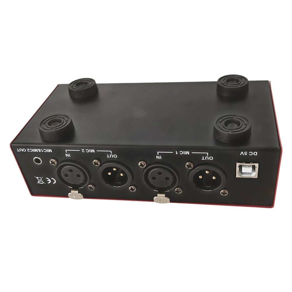 48V Phantom Alimentation Alimentation USB Double Sortie Mixte pour Les Microphones de Condenseur Équipement D'Enregistrement de Musique avec Câble XLR Double