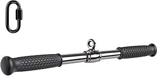 SELEWARE Rotating Straight Bar Cable Machines Attachments for Gym, Pull Down Bar Press Down Bar with Non-Slip Rubber Handle, Universal Attachment for Cable Machines