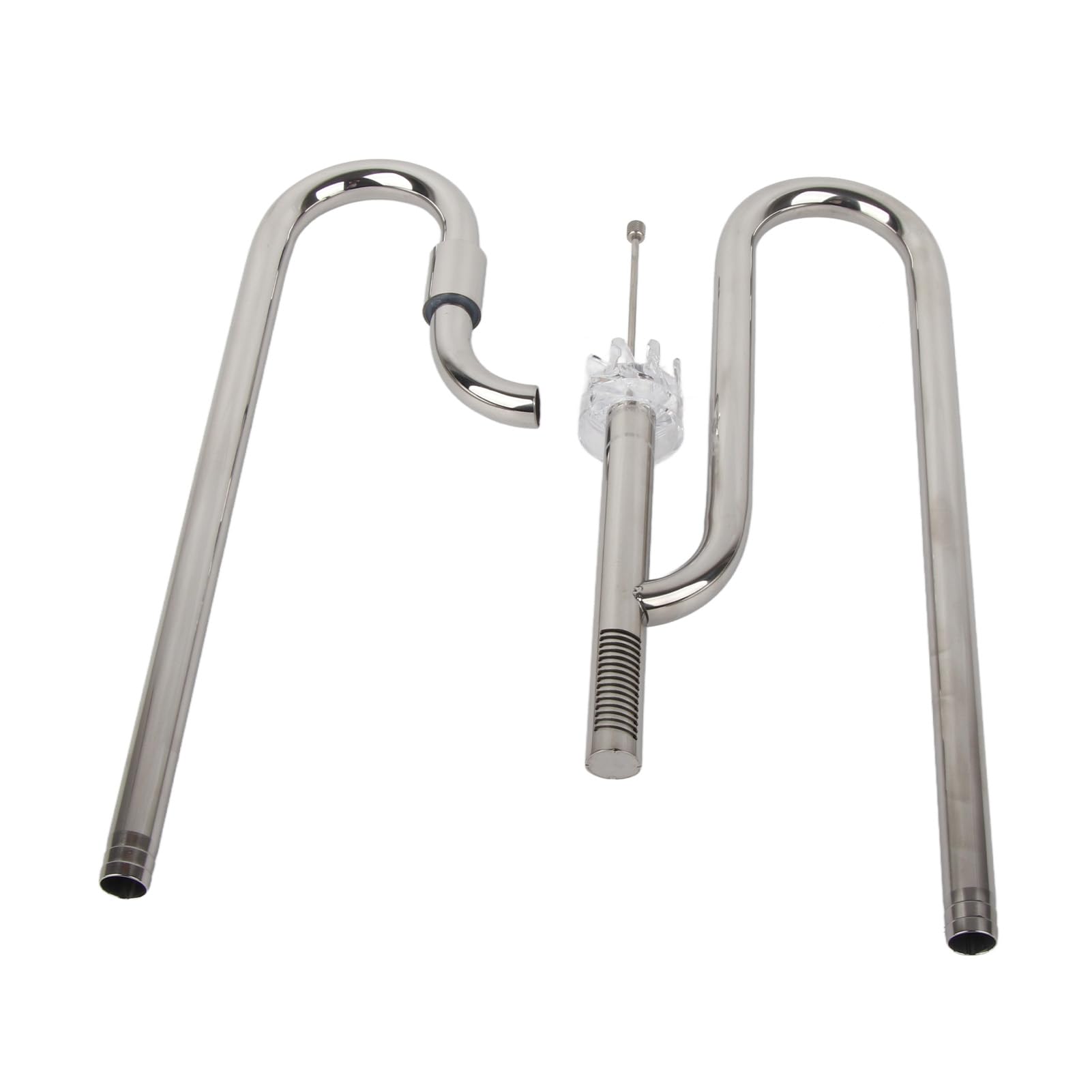 Stainless Steel Inflow and Outflow Pipe Set, Professional Metal Adjustable Stainless Steel Pipe Surface Skimmer Safety for Aquarium (16mm/0.63in)