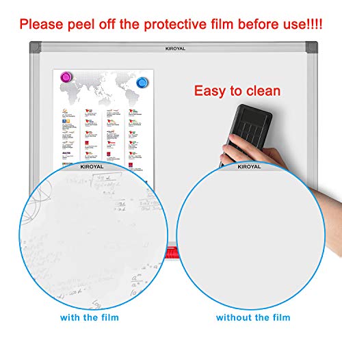 Dry Erase Board 18x24 Inches Magnetic Whiteboard with 3 Dry Erase Markers, 1 Dry Eraser, 10 Magnets , Sliver Aluminum Frame White Board for Office/School/Home