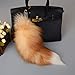Therian Fox Tail Keychain Set, 3Pcs Faux Fur Tassels Pendant, Cosplay Accessories and Keyrings (Black White Golden)