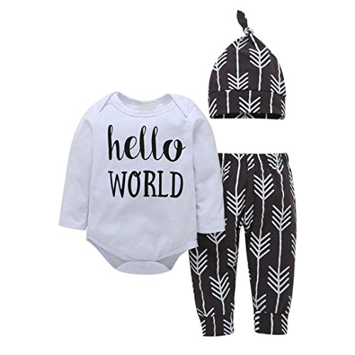 Image of Memela Shop The Look (TM) New Fall/Winter Hello World Unisex Baby Layette Gift Set Clothes Set 0-24 mos (0-6 mos)