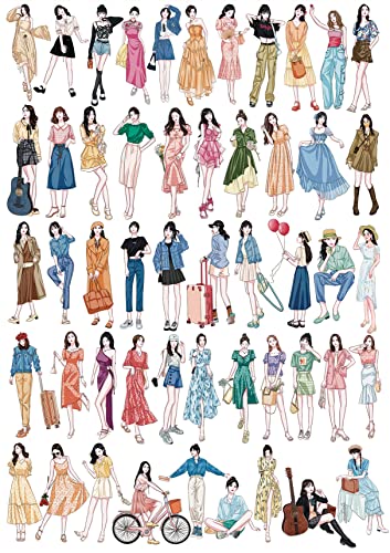 YUTOU Pack of 102 scrapbooking stickers, washi stickers, fashion girls, stickers, diary planner stickers, scrapbook stickers - Image 2