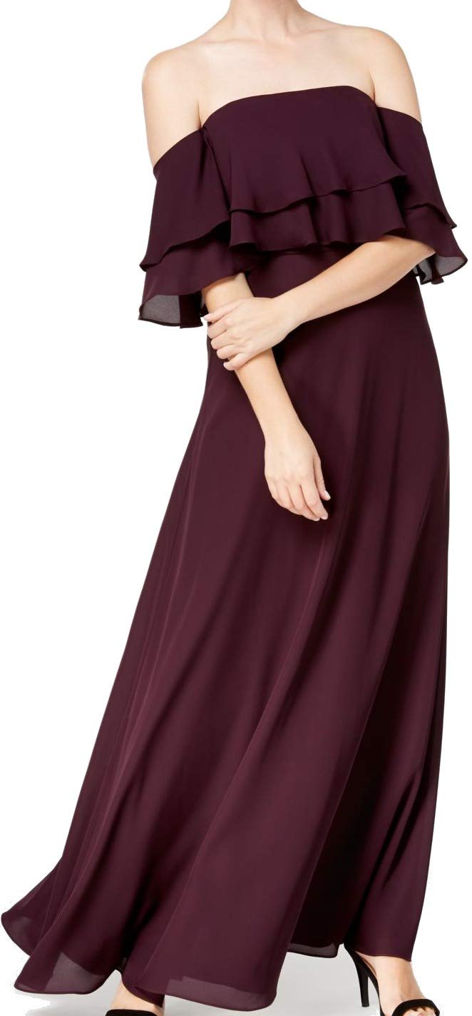 【OHGA】RUFFLE SHOULDER Mac Duggal Ruffle Shoulder Lace Up Back Sweetheart Neckline