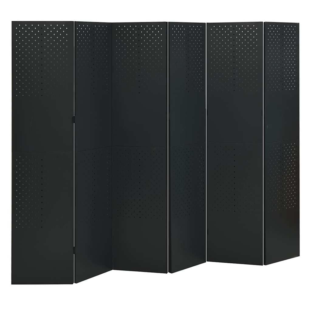 6-panelowy parawan 240x180 cm stal czarny