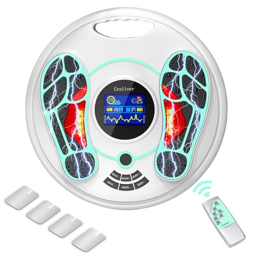 Estimulador Circulatorio y Masajeador EMS para Pies y Piernas - 25 Modos y 99 Niveles de Intensidad, Tecnología Avanzada TENS & EMS, Alivia Dolor Crónico, Neuropatía y Fascitis Plantar, Mejora la Circ