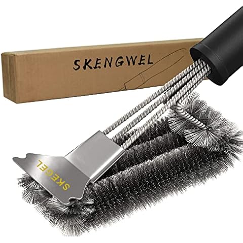 BBQ Brush SKENGWEL Wire Brush Grill Robust Grill Cleaning Brush Made of Stainless Steel Grill Grate for Gas Grill, Kettle Grill, Electric Grill Cover