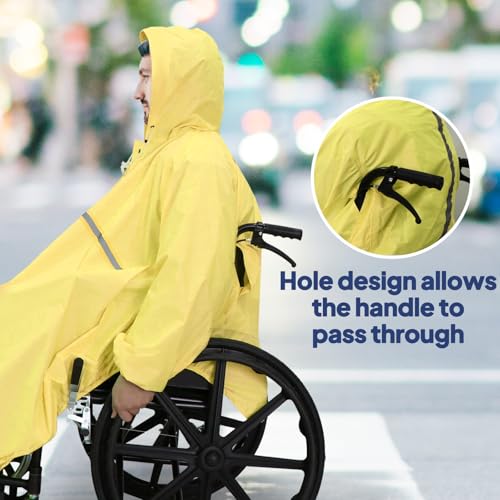 ANYOO Wheelchair Waterproof Poncho with Hood Reusable Cover Lightweight Poncho Cloak perfect for Adult4
