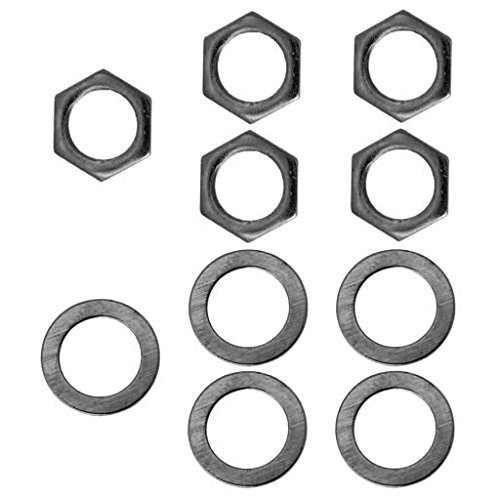 Almencla ギタージャックソケット径5本セット。 9mmナットワッシャーにあるエギターパーツ, ブラック