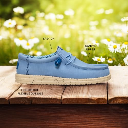 Image of HEYDUDE Men's Wally Stretch Canvas Loafers | Lightweight Slip On Shoes | Casual Walking, Travel & Everyday Style