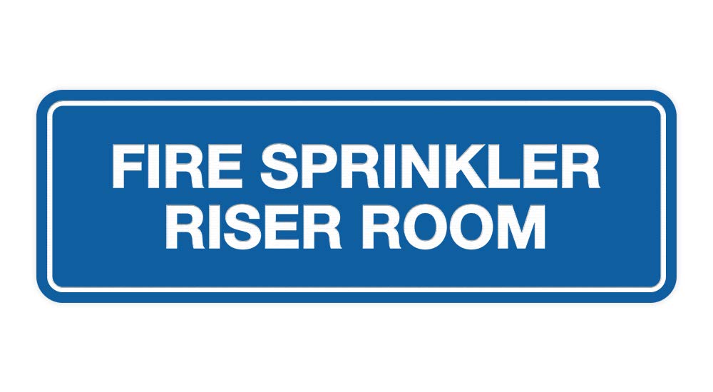 Signs ByLITA Standard Fire Sprinkler Riser Room Sign (Blue) - Large (1 Pack)