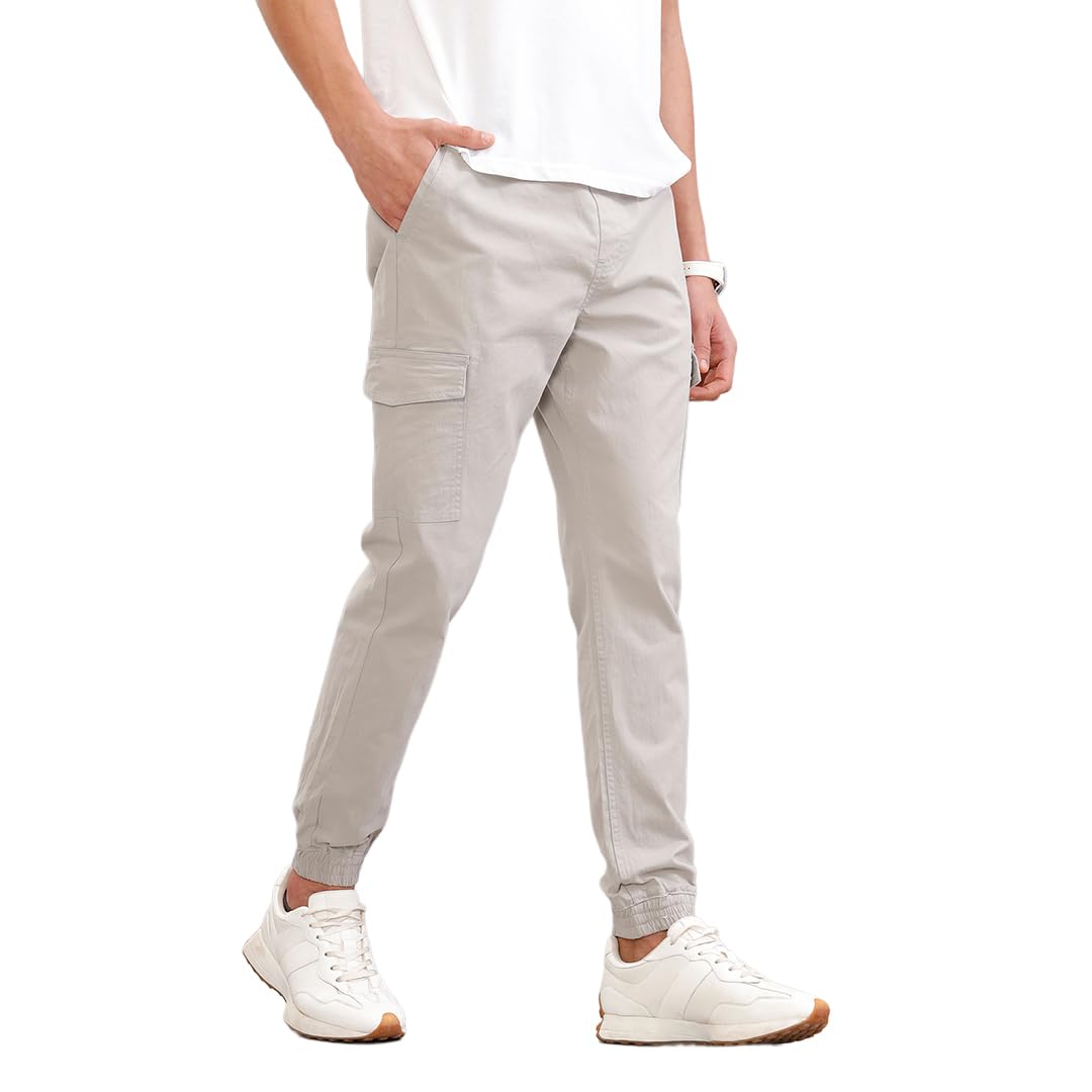 wrogn Men's Cotton Blend Joggers | Solid | Regular Fit-picture-29