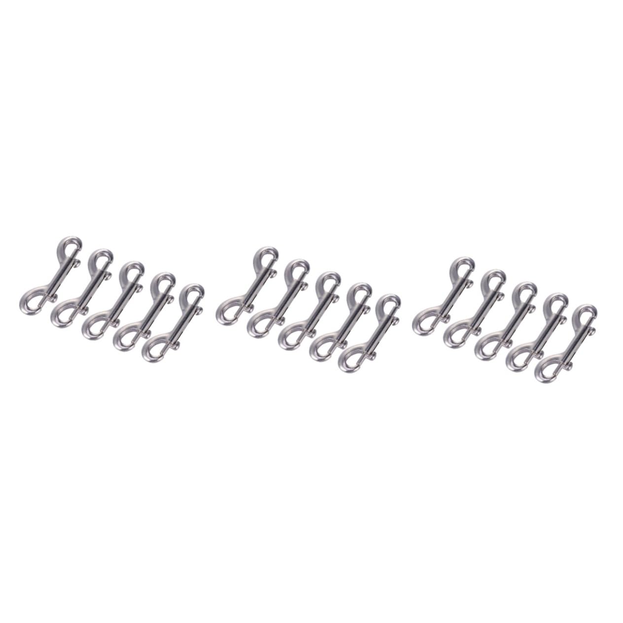 Zinc Alloy Clips Mousqueton Double Boulon ， 15 pièces Bouton-Pression Double extrémité en Acier Inoxydable