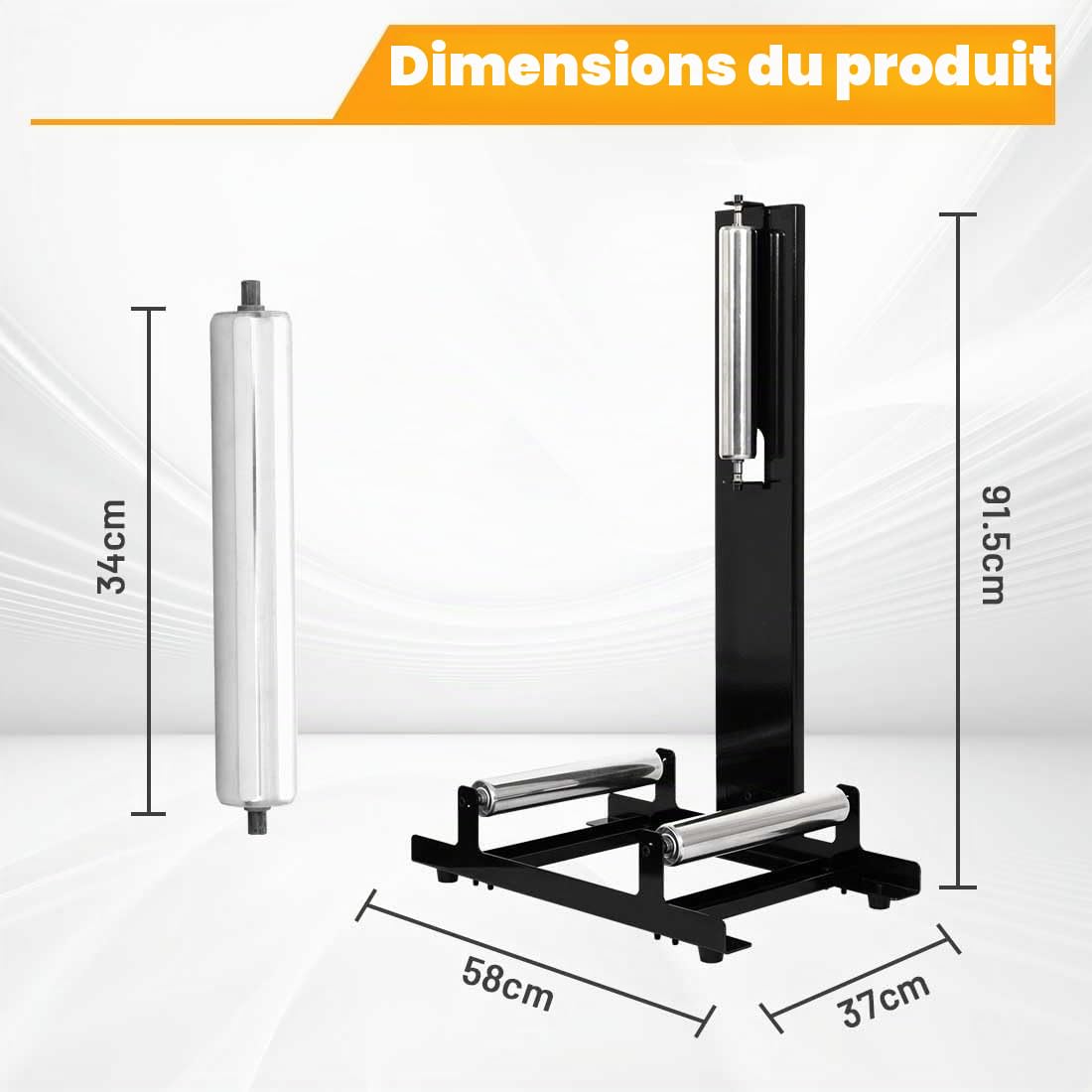 Étagère de nettoyage pour pneus de voiture - Accessoire de garage pour le nettoyage et le polissage des pneus - Charge maximale : 50 kg - 58 x 36,5 x 89 cm - Argenté