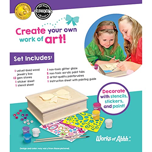 Masterpieces Works Of Ahhh Craft Set - Unicorn Jewelry Box Classic Wood Paint Kit #TOP1