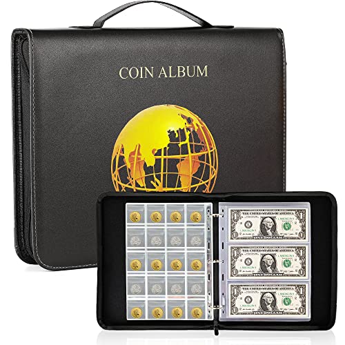 Álbum para Monedas con 200 Bolsillos y 30 para Billetes miniatura 1