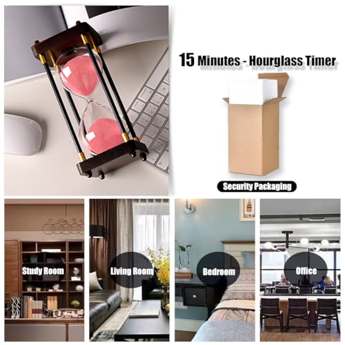 Temporizador de ampulheta, grande temporizador de areia de 15 minutos, relógio de ampulheta decorati