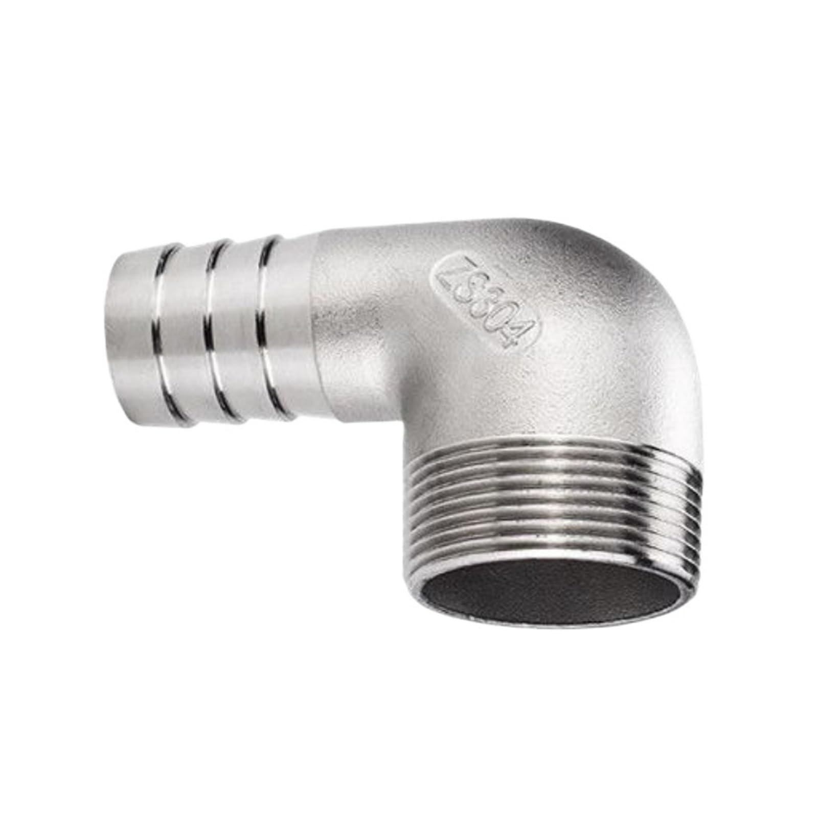 Adaptador Manguera Ducha 1/8 "1/4" 3/8 "1/2" 3/4 "Macho 6mm 8mm 10mm 12mm Espiga for Manguera Codo 90 Grados 304 Conector Macho de Montaje tubería Acero Inoxidable | 32mm Hose,1"