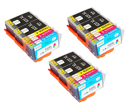 Win-TinTen Paquete de 15 reemplazos para HP 920 920XL Cartucho de Tinta Compatible para for HP Officejet 6500A 6500 7500A 7500 6000 7000 Impresora