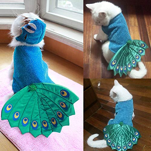 Disfraz de Pavo Real para Perro y Gato miniatura 3