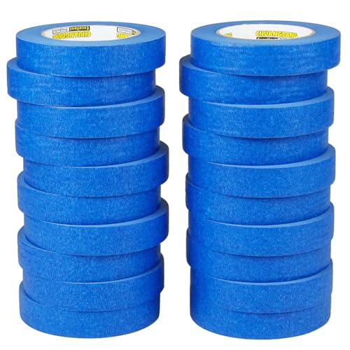 CHUANGDANG Blue Painters Tape 20rolls,1Inch x 55Yards,Blue Masking Tape,Paint Tape