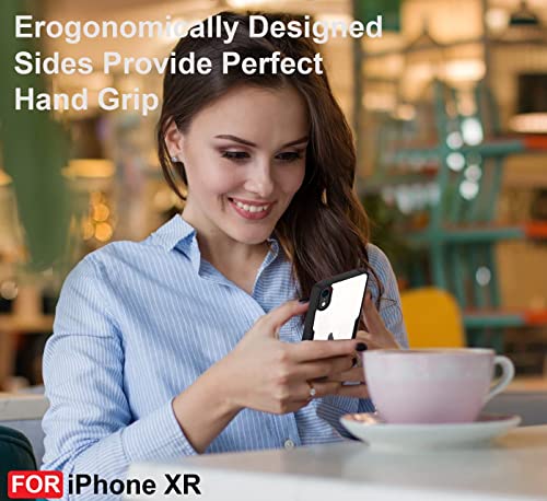 Image of Dashmesh Shopping Shockproof Crystal Clear Back Cover Case for Apple iPhone XR | 360 Degree Protection | Protective Design | Transparent Back Cover Case (Black Bumper)