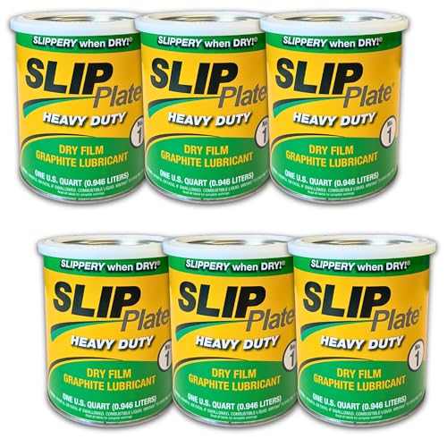 Slip Plate No. 1 Dry Graphite Lubricant – 1 Quart Cans (6-Pack) – AS-33005OS-1 – Industrial Grade Non-Stick Coating for Lawn Mowers, Trailers, Farm Equipment, Automotive & Machinery
