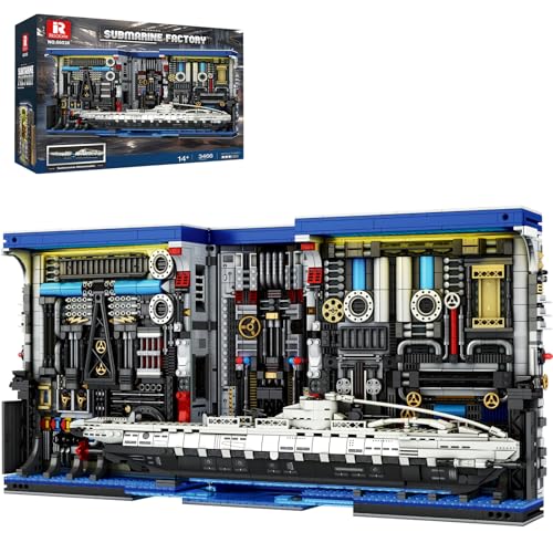 Reobrix U-Boat Factory Submarine 66038, Adult Submarine Model Building Blocks, U-Boat Factory...