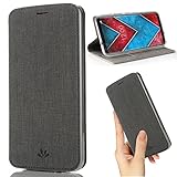 LG V30 Case,LG V35 ThinQ/V30S ThinQ/V30 Plus Case,Premium Flip Leather Wallet Phone Case With Stand Card Slot Magnetic Full Body Shockproof Protective Inner Clear TPU Cover for LG V35 Thin (Gray)