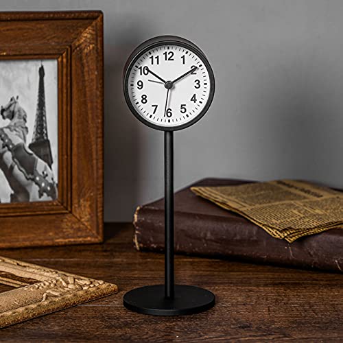 Reloj despertador analógico de metal pulido con segundero continuo 2