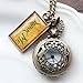 Onwon Vintage Drink Me Pocket Watch Necklace Quartz Watch Alice in Wonderland Rabbit