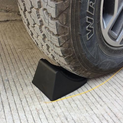 image for FALVFUN Car Wheel Chocks, 2PCS Heavy Duty Solid Rubber Camper Wheel Ch