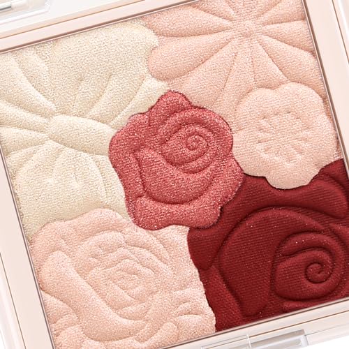Boobeen Blush Compact for Face, Matte Shimmer Baked Cream Blush Cheeks Powder Palette Buildable Blusher Powder Makeup for a Radiant Long-Lasting Natural Glowing, with Brush - Image 3