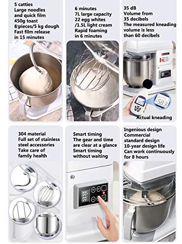 Küchenmaschine, 11 Geschwindigkeit Teigmaschine Mit LED Digital Touch Panel Und 7L Schüssel, Für Küche Backen Kuchen… – Bild 3