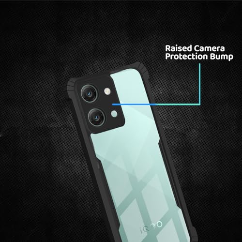 Image of Polycarbonate Crystal Clear Back Cover for iQOO Z11X 5G / Vivo T5X 5G | 360 Degree Protection | Shock Proof Design | Transparent Back Cover for iQOO Z11X 5G / Vivo T5X 5G - Black Bumper